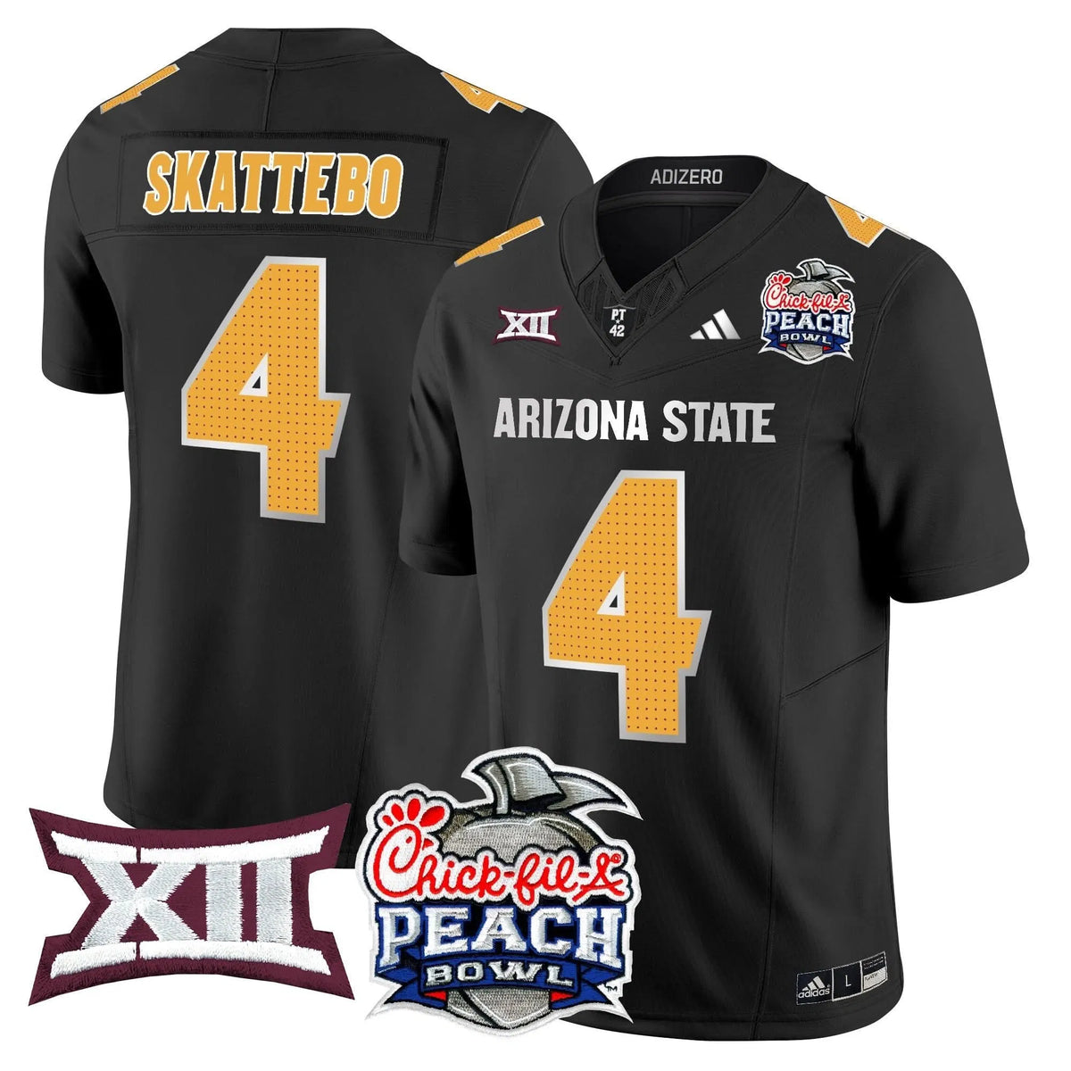 Personalized ASSD 2026 Peach Bowl Vapor Limited Jersey - Black / Cam Skattebo Stitched