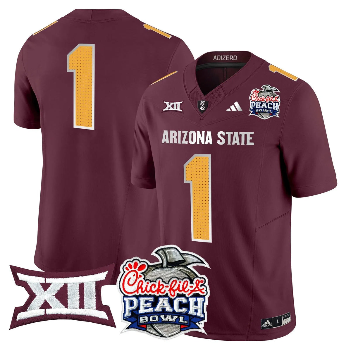 Personalized ASSD 2026 Peach Bowl Vapor Limited Jersey - Maroon / #1 Team Stitched