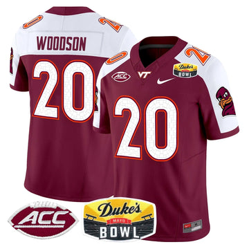 Personalized VTH 2026 Duke's Mayo Bowl Patch Vapor Limited Jersey - Maroon Alternate / Caleb Woodson Stitched