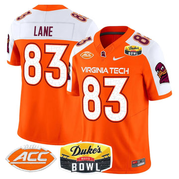 Personalized VTH 2026 Duke's Mayo Bowl Patch Vapor Limited Jersey - Orange Alternate / Jaylin Lane Stitched