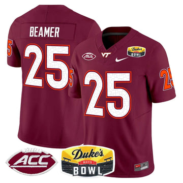 Personalized VTH 2026 Duke's Mayo Bowl Patch Vapor Limited Jersey - Maroon / Frank Beamer Stitched