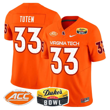 Personalized VTH 2026 Duke's Mayo Bowl Patch Vapor Limited Jersey - Orange / Bhayshul Tuten Stitched