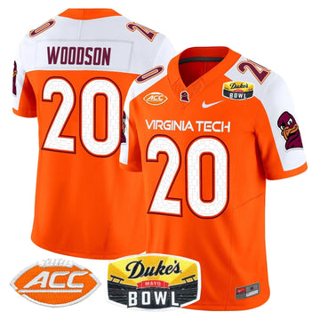 Personalized VTH 2026 Duke's Mayo Bowl Patch Vapor Limited Jersey - Orange Alternate / Caleb Woodson Stitched