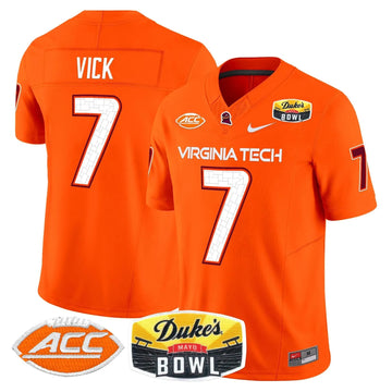 Personalized VTH 2026 Duke's Mayo Bowl Patch Vapor Limited Jersey - Orange / Michael Vick Stitched