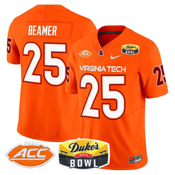 Personalized VTH 2026 Duke's Mayo Bowl Patch Vapor Limited Jersey - Orange / Frank Beamer Stitched