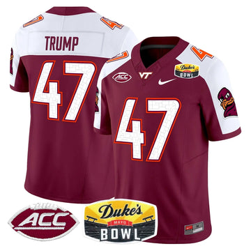 Personalized VTH 2026 Duke's Mayo Bowl Patch Vapor Limited Jersey - Maroon Alternate / Trump Stitched
