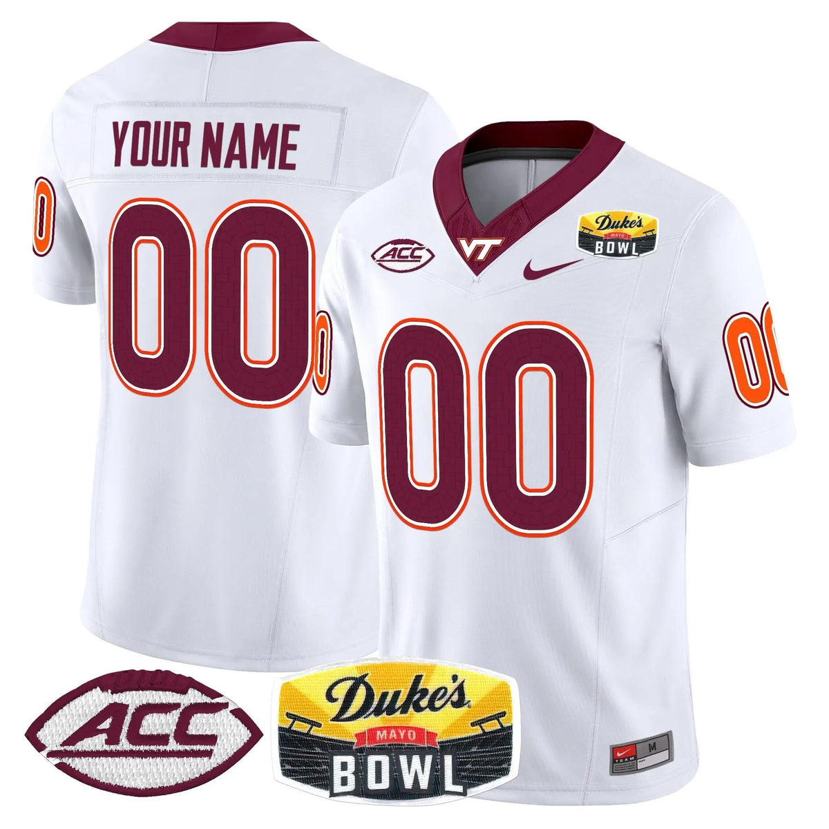 Personalized VTH 2026 Duke's Mayo Bowl Patch Vapor Limited Custom Jersey - White Stitched