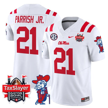 Personalized OMB 2026 Gator Bowl Patch Vapor Limited Jersey - White / Henry Parrish Jr. Stitched