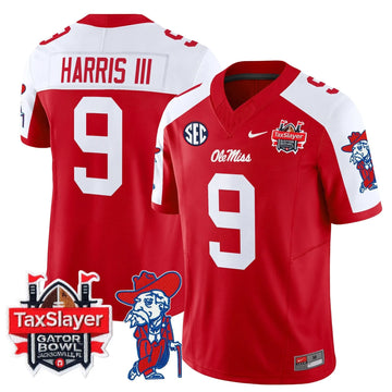 Personalized OMB 2026 Gator Bowl Patch Vapor Limited Jersey - Red Alternate / Tre Harris Stitched
