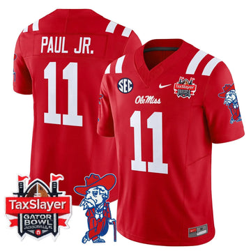 Personalized OMB 2026 Gator Bowl Patch Vapor Limited Jersey - Red / Chris Paul Jr. Stitched