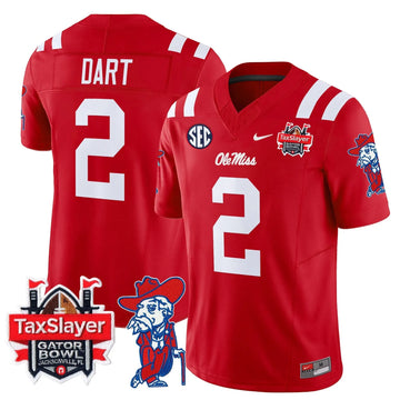 Personalized OMB 2026 Gator Bowl Patch Vapor Limited Jersey - Red / Jaxson Dart Stitched