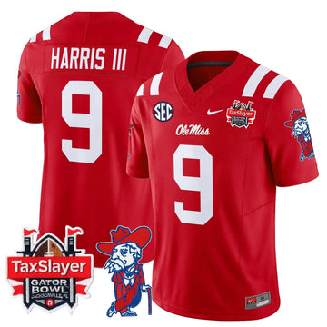 Personalized OMB 2026 Gator Bowl Patch Vapor Limited Jersey - Red / Tre Harris Stitched