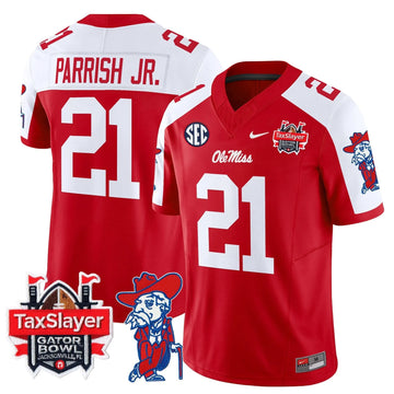 Personalized OMB 2026 Gator Bowl Patch Vapor Limited Jersey - Red Alternate / Henry Parrish Jr. Stitched