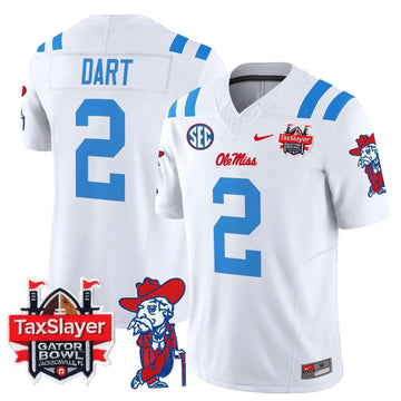 Personalized OMB 2026 Gator Bowl Patch Vapor Limited Jersey - 2026 White / Jaxson Dart Stitched