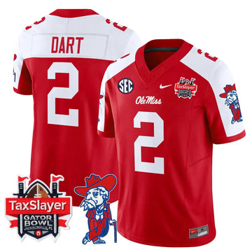 Personalized OMB 2026 Gator Bowl Patch Vapor Limited Jersey - Red Alternate / Jaxson Dart Stitched
