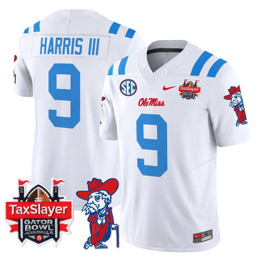 Personalized OMB 2026 Gator Bowl Patch Vapor Limited Jersey - 2026 White / Tre Harris Stitched