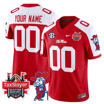 Personalized OMB 2026 Gator Bowl Patch Vapor Limited Custom Jersey - Red Alternate Stitched