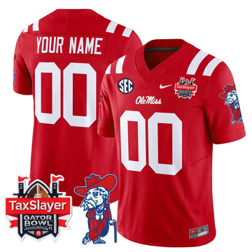 Personalized OMB 2026 Gator Bowl Patch Vapor Limited Custom Jersey - Red Stitched