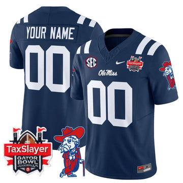 Personalized OMB 2026 Gator Bowl Patch Vapor Limited Custom Jersey - Navy Stitched