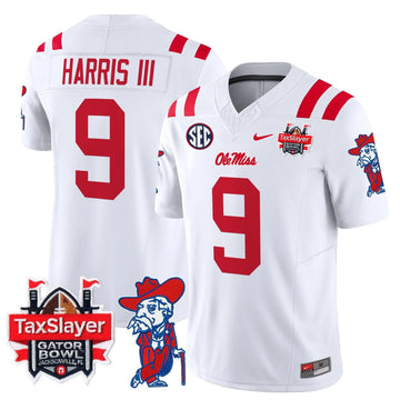 Personalized OMB 2026 Gator Bowl Patch Vapor Limited Jersey - White / Tre Harris Stitched