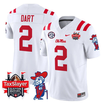 Personalized OMB 2026 Gator Bowl Patch Vapor Limited Jersey - White / Jaxson Dart Stitched