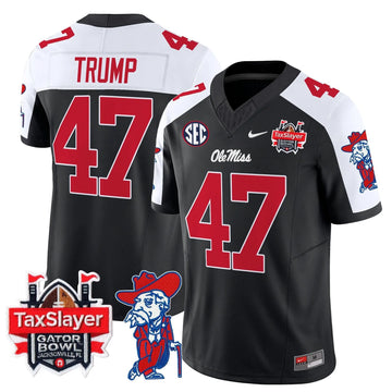 Personalized OMB 2026 Gator Bowl Patch Vapor Limited Jersey - Black Alternate / Trump Stitched