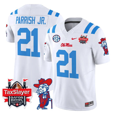 Personalized OMB 2026 Gator Bowl Patch Vapor Limited Jersey - 2026 White / Henry Parrish Jr. Stitched