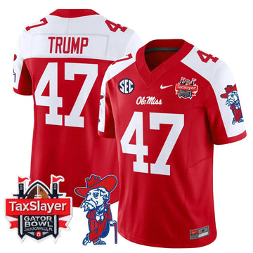 Personalized OMB 2026 Gator Bowl Patch Vapor Limited Jersey - Red Alternate / Trump Stitched
