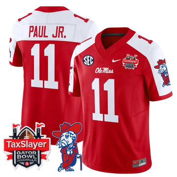 Personalized OMB 2026 Gator Bowl Patch Vapor Limited Jersey - Red Alternate / Chris Paul Jr. Stitched