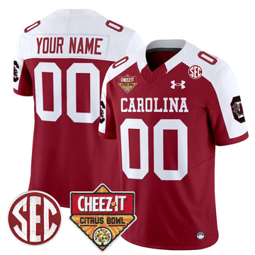Personalized SCG 1980 Throwback Cheez-It Citrus Bowl Patch Vapor Limited Custom Jersey - Garnet Alternate Stitched