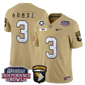 Personalized ABK Independence Bowl Patch 2026 Vapor Limited Jersey - Tan / #3 ROTM Stitched