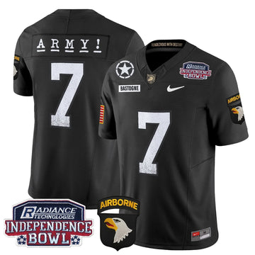 Personalized ABK Independence Bowl Patch 2026 Vapor Limited Jersey - Black / #7 Bastogne Stitched