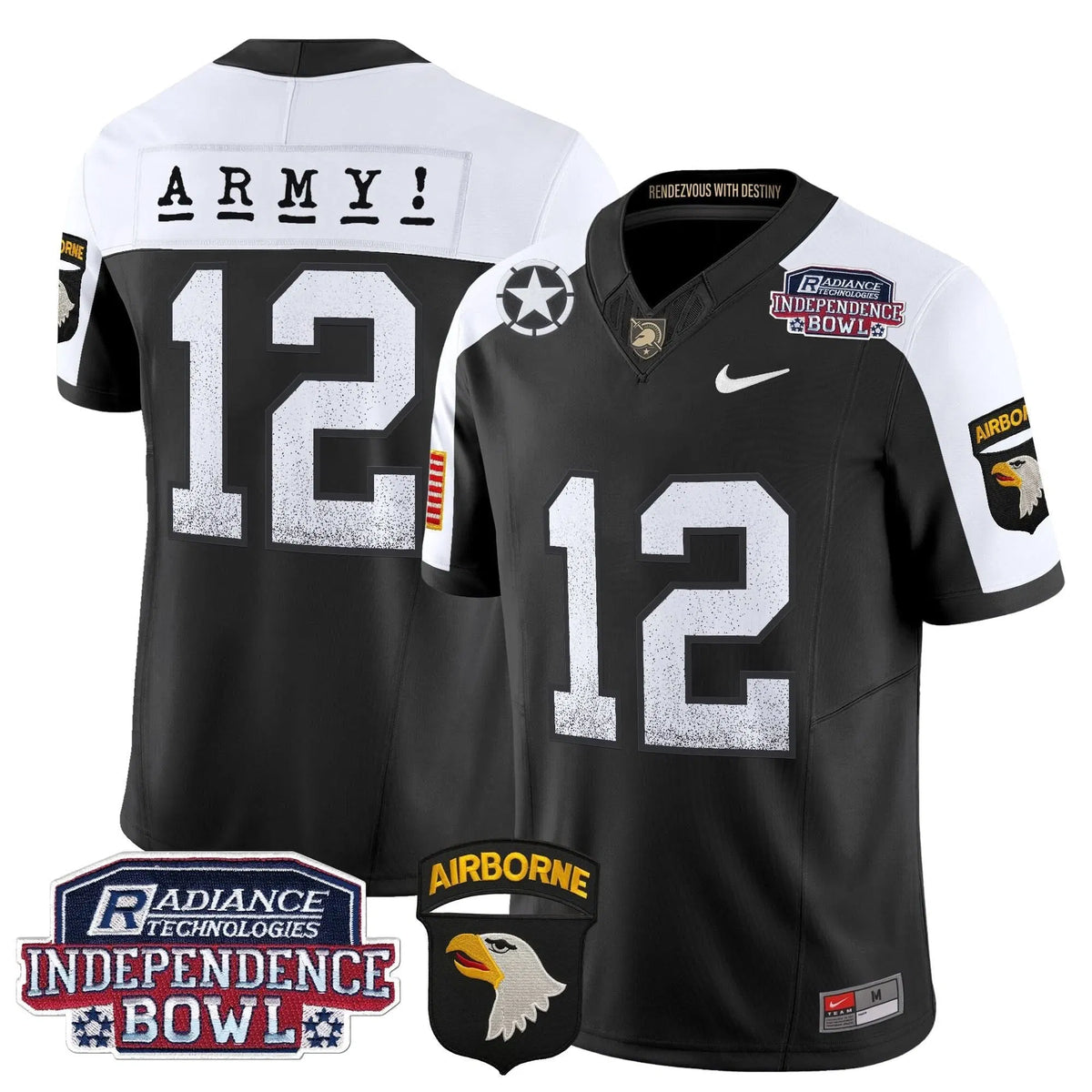 Personalized ABK Independence Bowl Patch 2026 Vapor Limited Jersey - Black Alternate / #12th Man Stitched