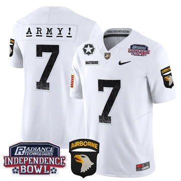 Personalized ABK Independence Bowl Patch 2026 Vapor Limited Jersey - White / #7 Bastogne Stitched
