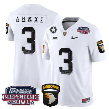 Personalized ABK Independence Bowl Patch 2026 Vapor Limited Jersey - White / #3 ROTM Stitched