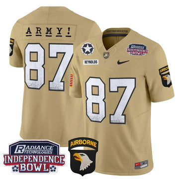 Personalized ABK Independence Bowl Patch 2026 Vapor Limited Jersey - Tan / Casey Reynolds Stitched