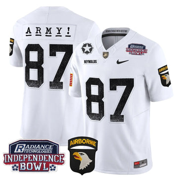 Personalized ABK Independence Bowl Patch 2026 Vapor Limited Jersey - White / Casey Reynolds Stitched