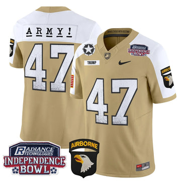 Personalized ABK Independence Bowl Patch 2026 Vapor Limited Jersey - Tan Alternate / Trump Stitched