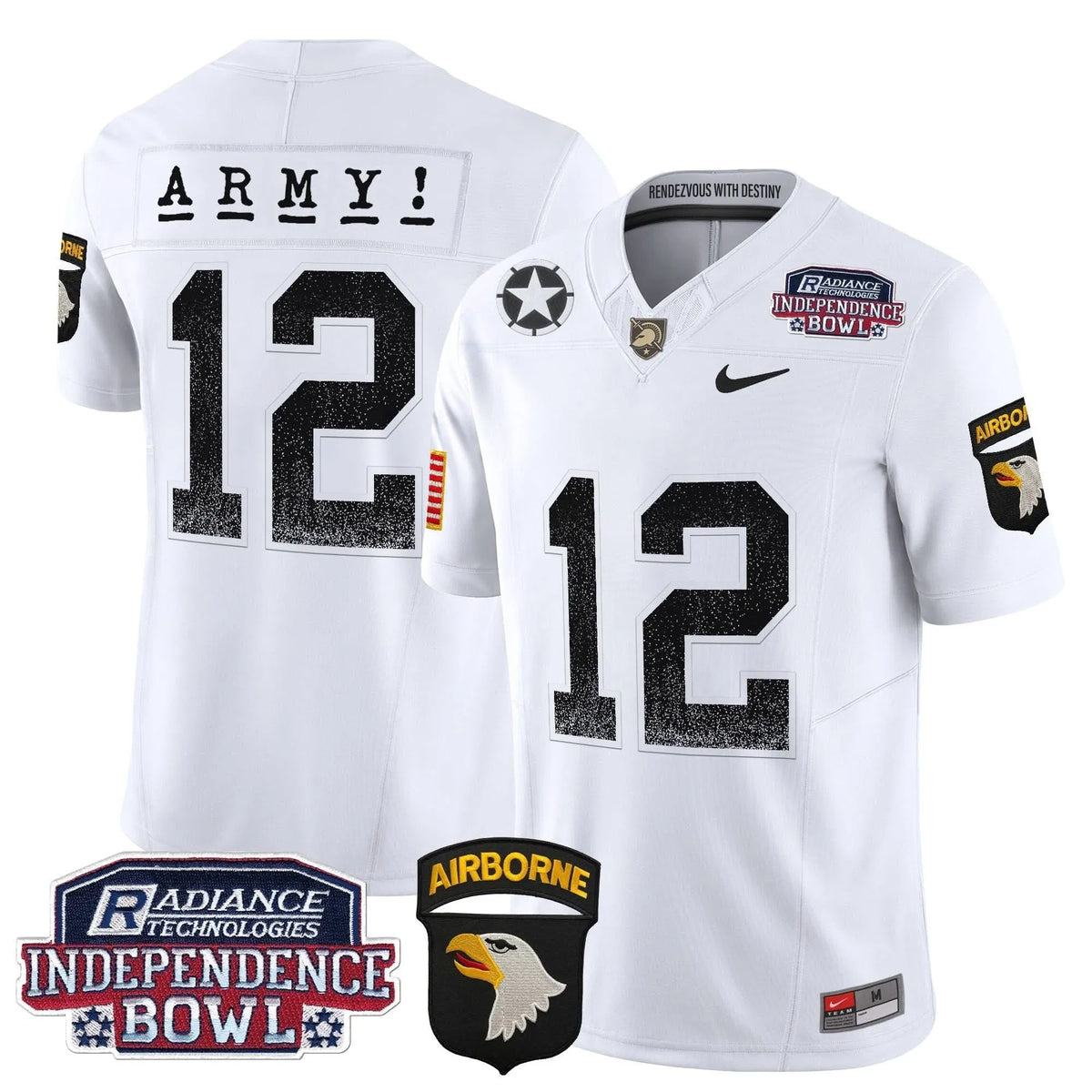 Personalized ABK Independence Bowl Patch 2026 Vapor Limited Jersey - White / #12th Man Stitched