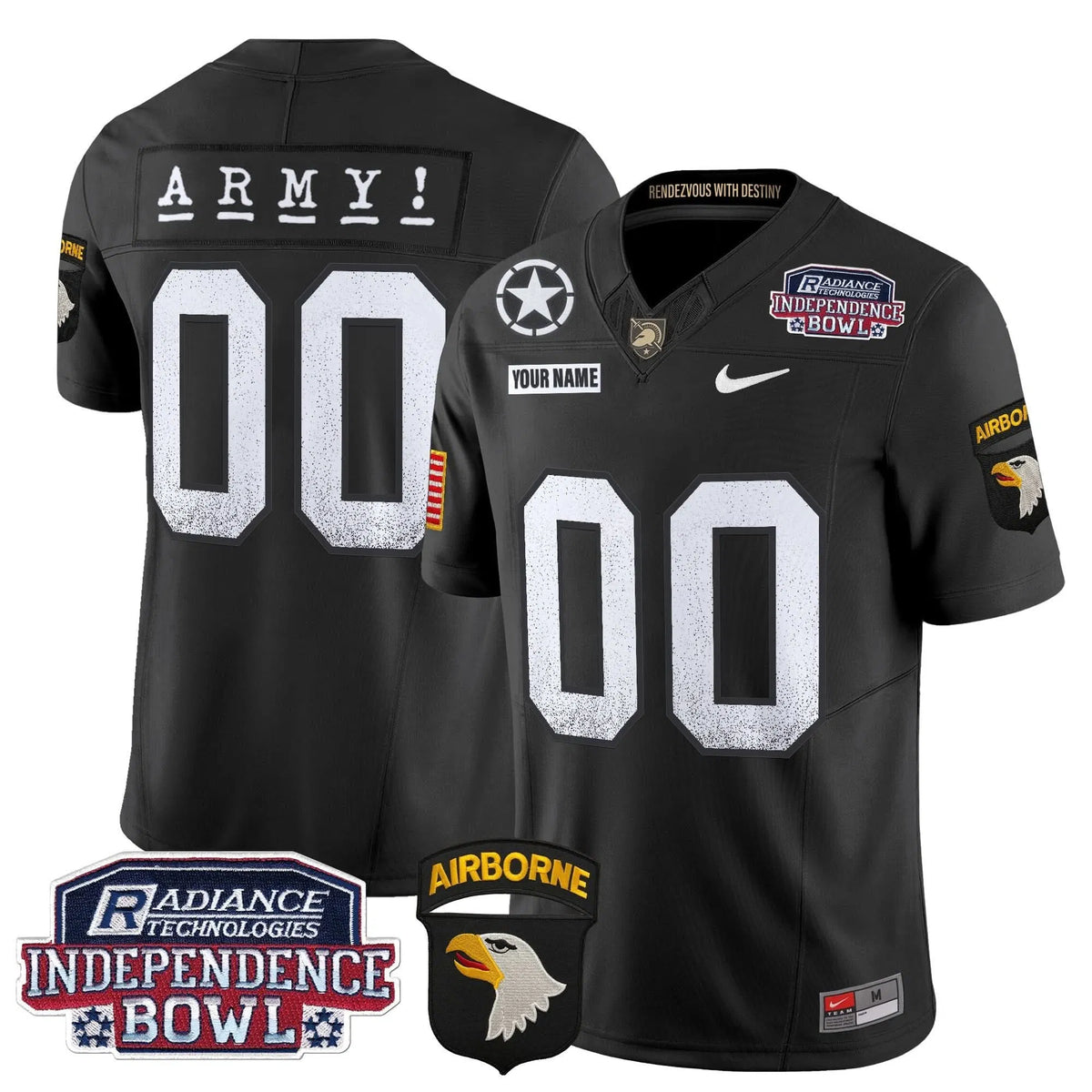 Personalized ABK Independence Bowl Patch 2026 Vapor Limited Custom Jersey - Black Stitched