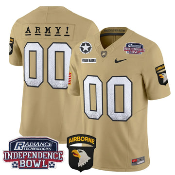 Personalized ABK Independence Bowl Patch 2026 Vapor Limited Custom Jersey - Tan Stitched