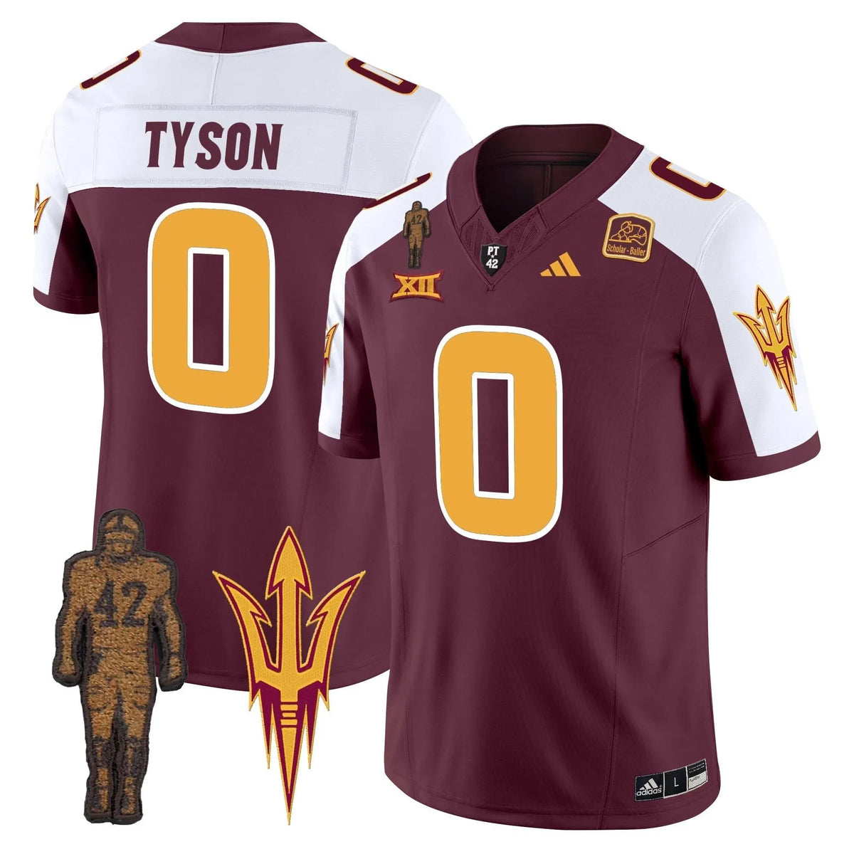Personalized ASSD 2026 Pat Tillman Honoring Patch Vapor Limited Jersey - Maroon Alternate / Jordyn Tyson Stitched