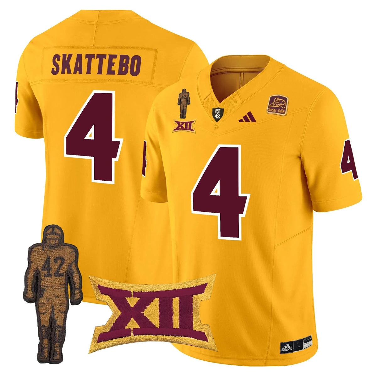 Personalized ASSD 2026 Pat Tillman Honoring Patch Vapor Limited Jersey - Gold / Cam Skattebo Stitched