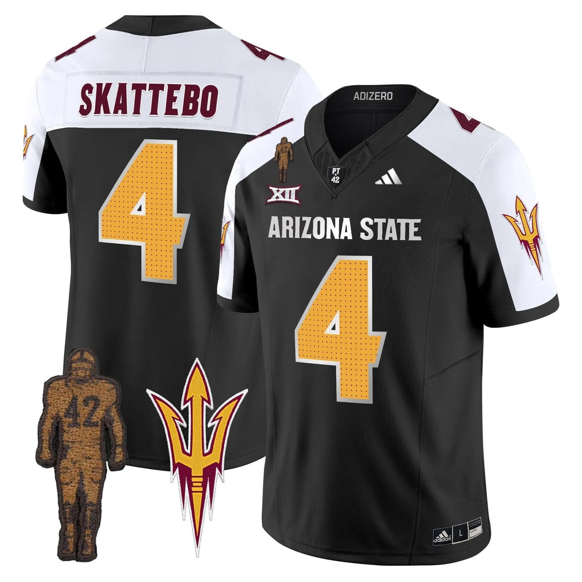 Personalized ASSD 2026 Pat Tillman Honoring Patch Vapor Limited Jersey V2 - Black Alternate / Cam Skattebo Stitched