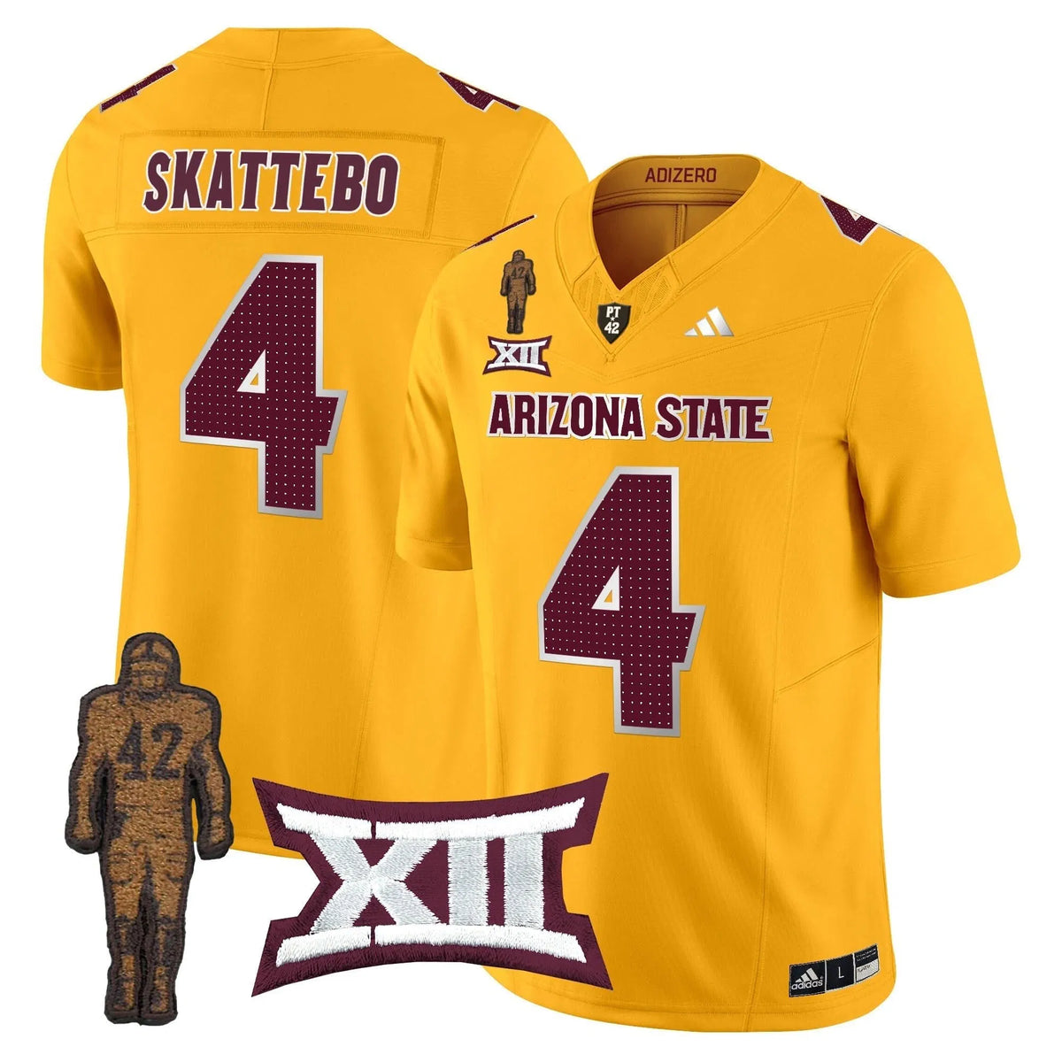 Personalized ASSD 2026 Pat Tillman Honoring Patch Vapor Limited Jersey V2 - Gold / Cam Skattebo Stitched