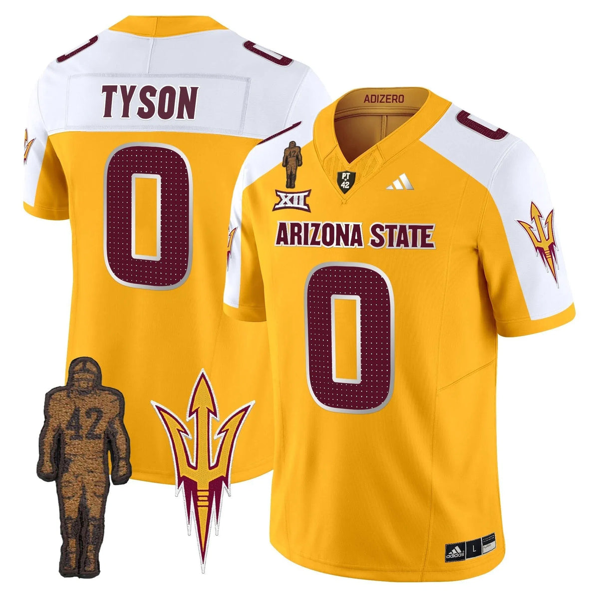Personalized ASSD 2026 Pat Tillman Honoring Patch Vapor Limited Jersey V2 - Gold Alternate / Jordyn Tyson Stitched
