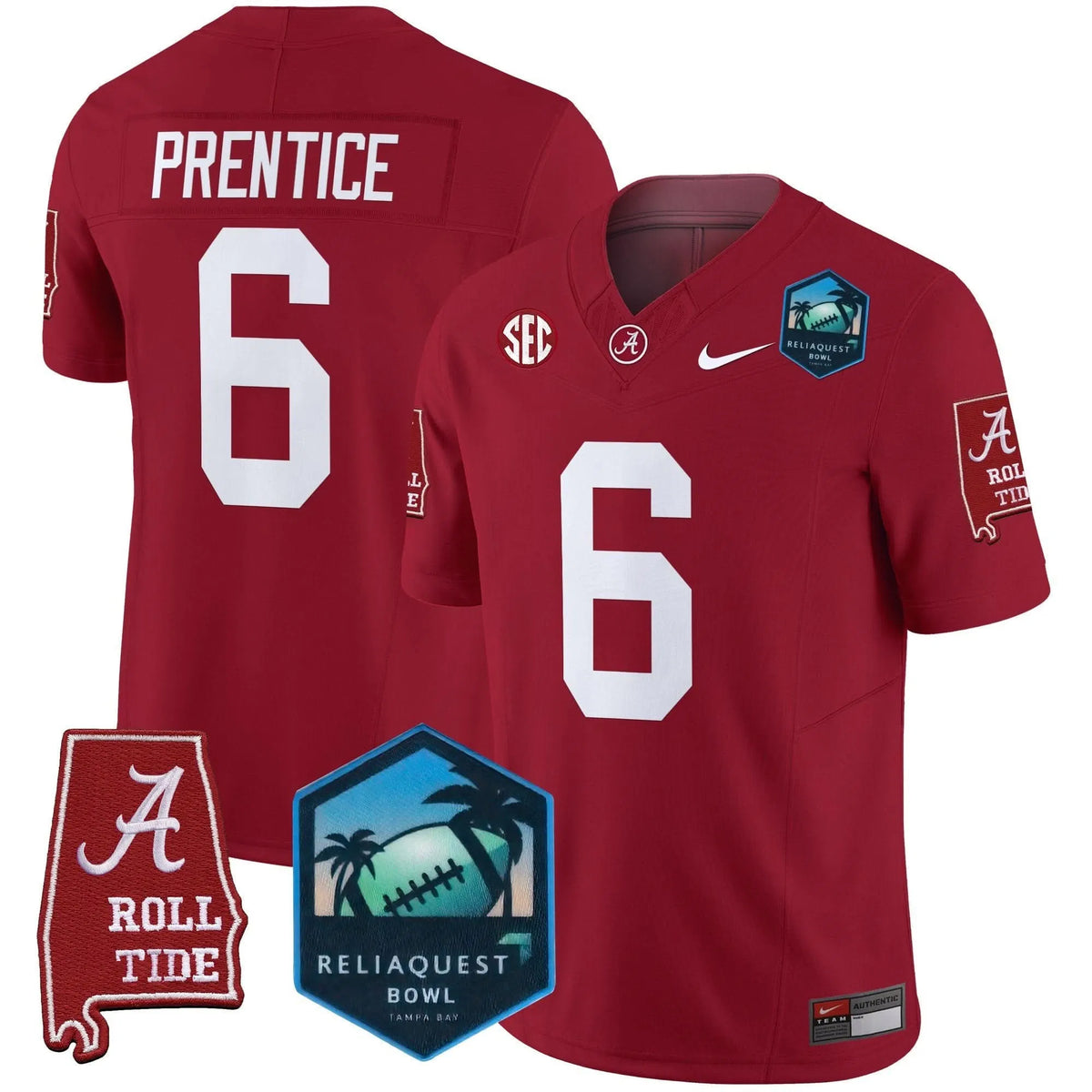 Personalized ACT 2026 ReliaQuest Bowl Patch Vapor Limited Jersey - Crimson / Kobe Prentice Stitched