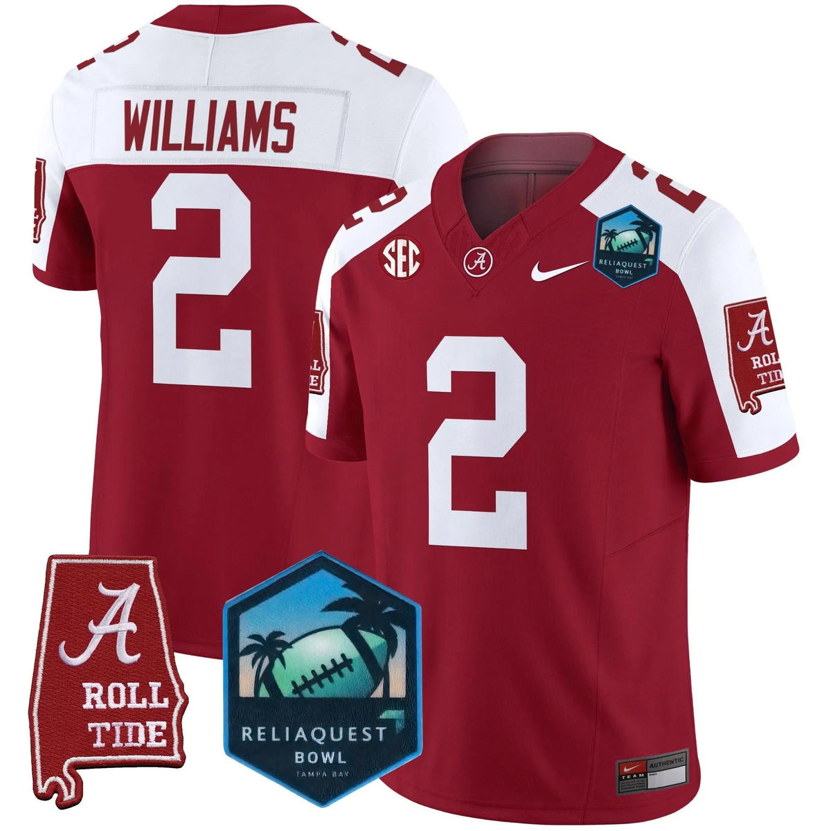 Personalized ACT 2026 ReliaQuest Bowl Patch Vapor Limited Jersey - Crimson Alternate / Ryan Williams Stitched