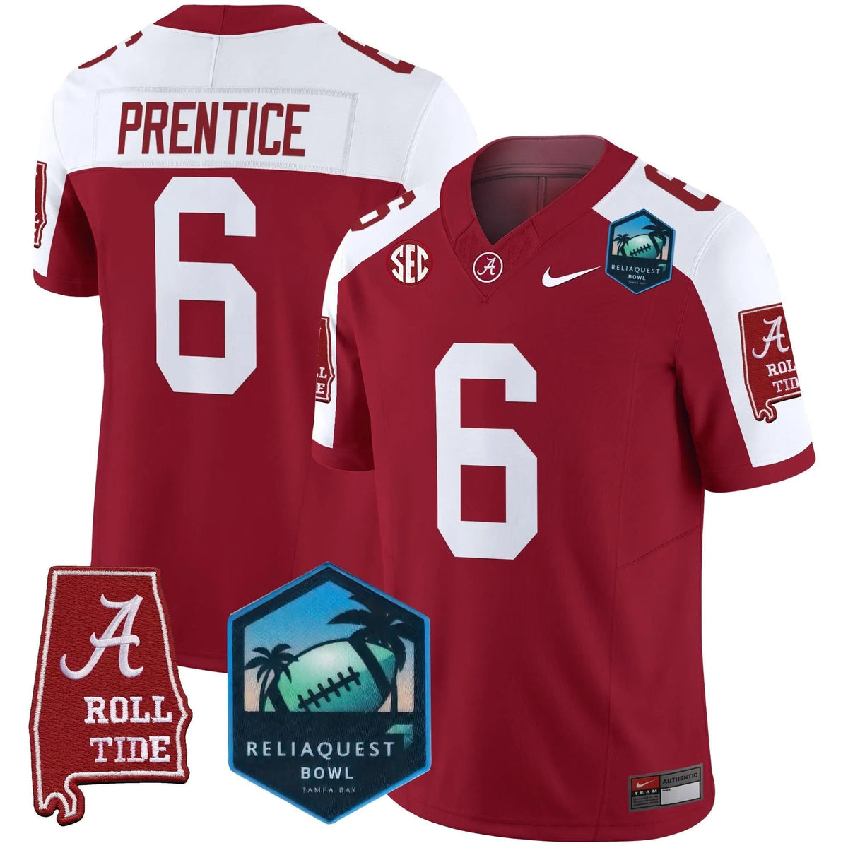 Personalized ACT 2026 ReliaQuest Bowl Patch Vapor Limited Jersey - Crimson Alternate / Kobe Prentice Stitched