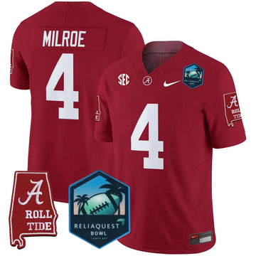 Personalized ACT 2026 ReliaQuest Bowl Patch Vapor Limited Jersey - Crimson / Jalen Milroe Stitched